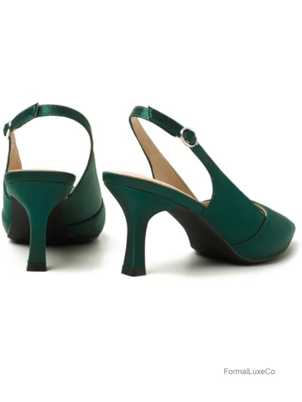Kitten Heels Slingback Pointed Toe Pumps for Wedding Party Work